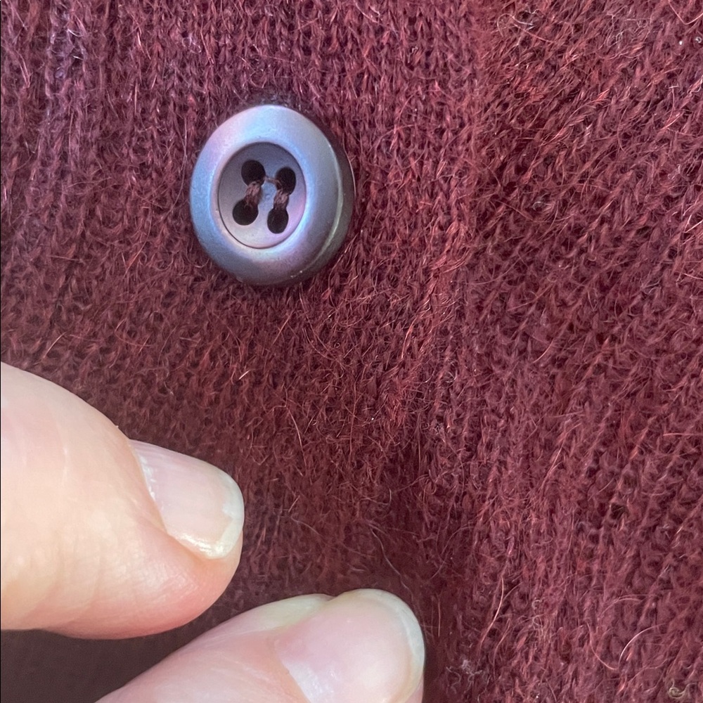 Prada Deep Burgundy Button Down Lightweight Ribbe… - image 10